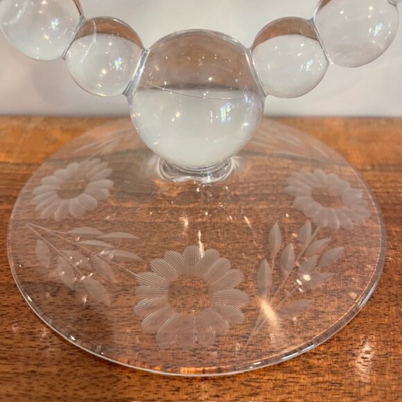 Pair of Vintage Hughes Cornflower Imperial Tri (3) Tier Bubble Candle Holders - Picture 4 of 6